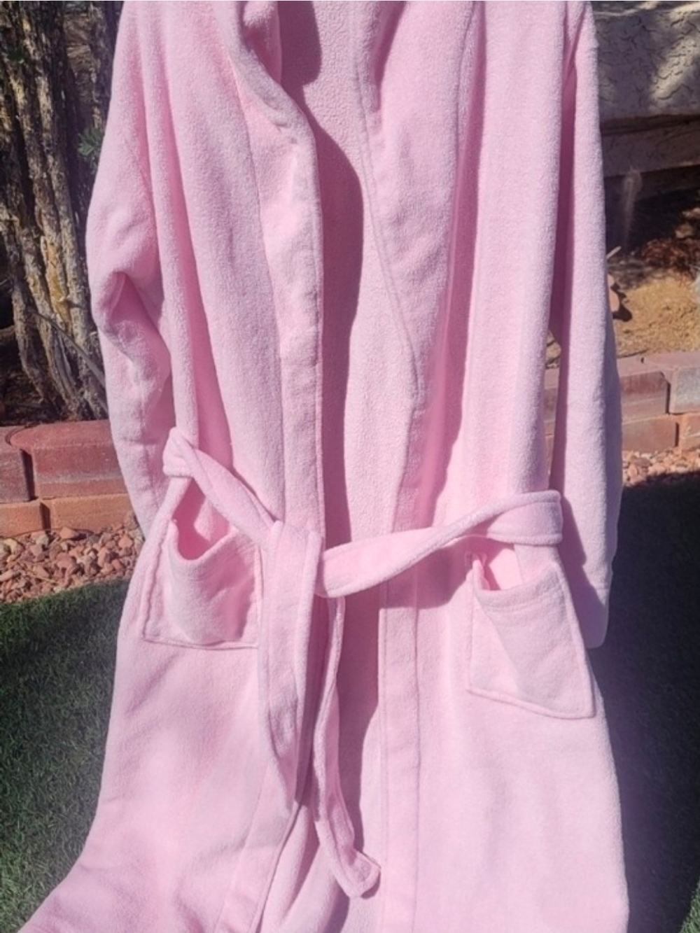 Pink Women's Plush Bathrobe with Belt Size M/L